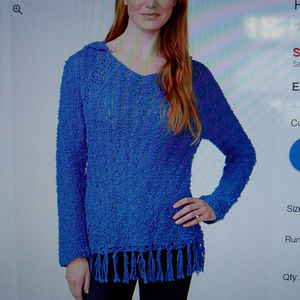 G.H. Bass & Co.Hooded FringeTrim Sweater Ladies M